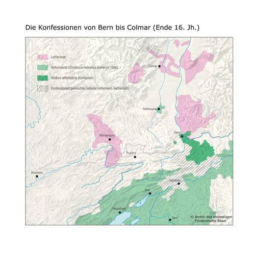 Die Konfessionen im späten 16. Jahrhundert, von Bern bis Colmar