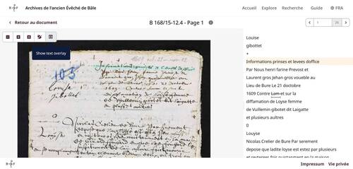 Site Transkribus des AAEB