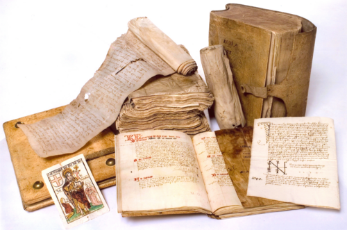 Verschiedene mittelalterliche Dokumente des Archivs des ehemaligen Fürstbistums Basel