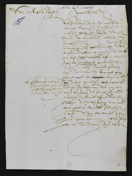 Brouillon d'une lettre de la Cour de Porrentruy au bailli de Delémont sur deux femmes non nommées soupçonnées de sorcellerie (B 168/15-21)