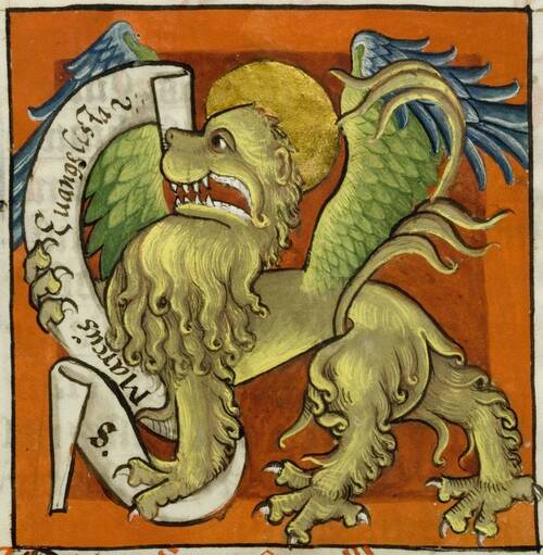 Miniature du lion de saint Marc (Liber marcarum, Cod. 326)