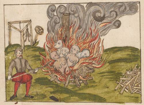 Bûcher des sorcières à Lausanne en 1573 (Wickiana)