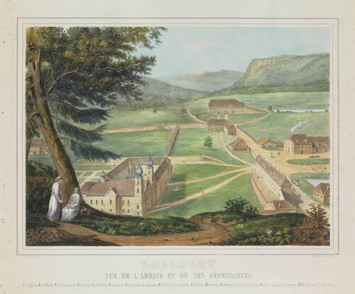 Ansicht der Abtei und ihrer Nebengebäude, von Juillerat